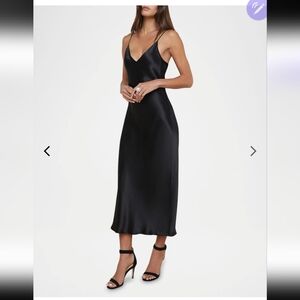 $575 L'AgenceSeridie Mid-Length Silk Slip Dress